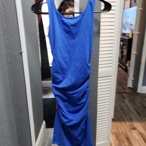 Blue tucked sides dress